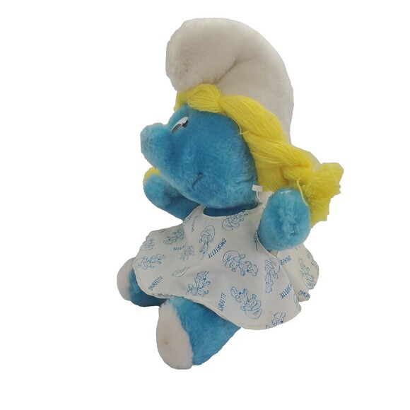Vintage Smurfette Plush Smurf Character From 1981 10" Sitting Korea Peyo Wallace - Picture 3 of 12